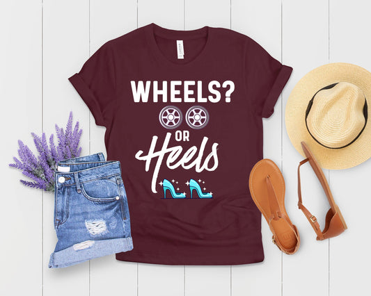 Wheels or Heels Gender Reveal Shirt - Teegarb