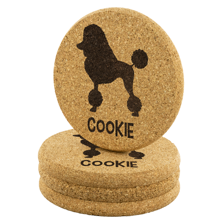 Custom Dog Breed Name Cork Coasters