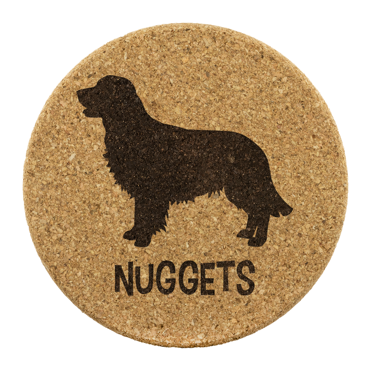 Custom Dog Breed Name Cork Coasters
