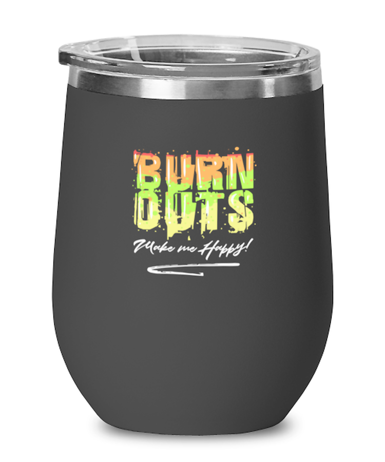 Wine Tumbler Stainless Steel Insulated  Funny Burn Outs Drag Racer Cars Sports