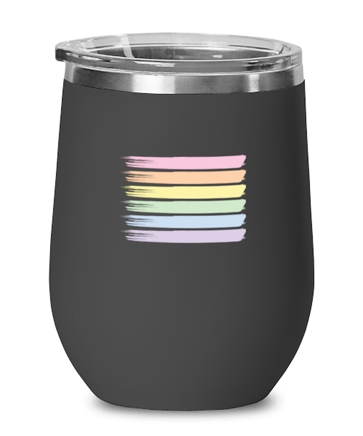 Wine Tumbler Stainless Steel Insulated  Funny Pastel Rainbows Art Artist Paintings