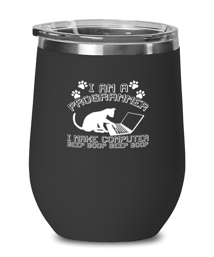 Wine Tumbler Stainless Steel Insulated  Funny I Am A Programmer I Make Computer