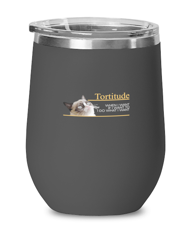 Wine Tumbler Stainless Steel Insulated  Funny Tortitude Kitten Cat Lover Per