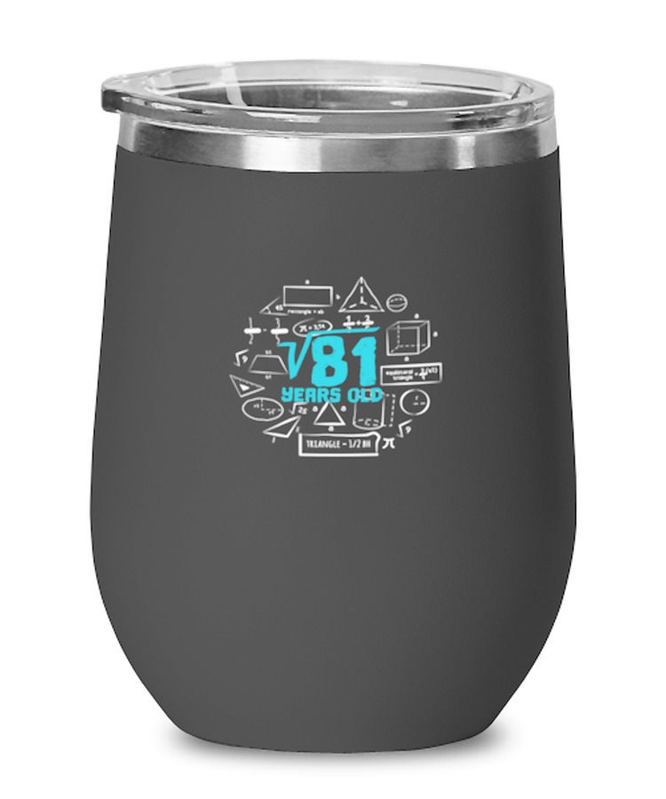 Wine Tumbler Stainless Steel Insulated  Funny Square Root Of 81  9th Birthday