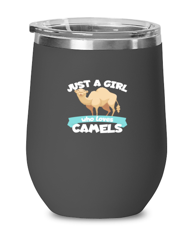 Wine Tumbler Stainless Steel Insulated  Funny Just A Girl Who Loves Camels Animal Lover Nature