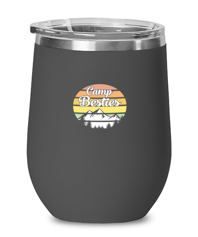 Wine Tumbler Stainless Steel Insulated  Funny Camp Besties Bff Campers