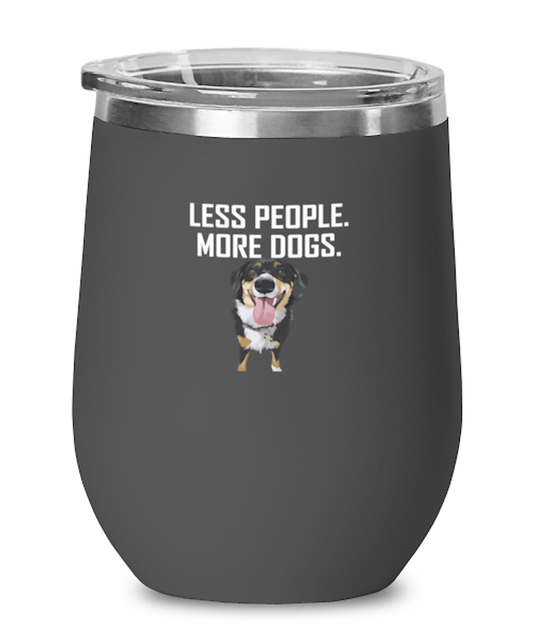 Wine Tumbler Stainless Steel Insulated  Funny Less People More Dogs Bernese Mountain