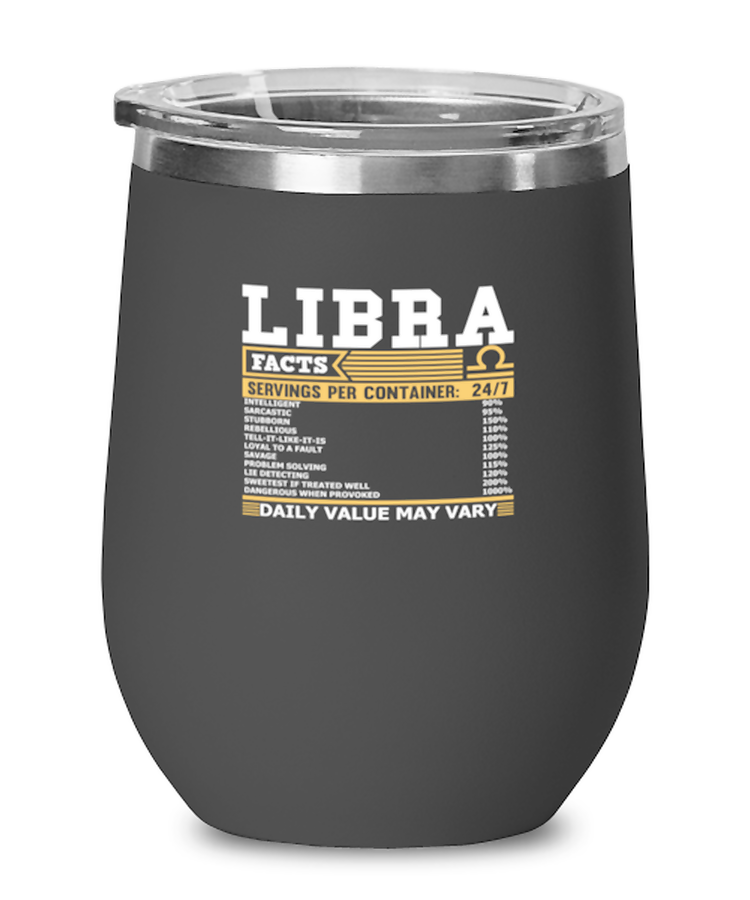 Wine Tumbler Stainless Steel Insulated  Funny Libra Facts Birthday Astrological Signs