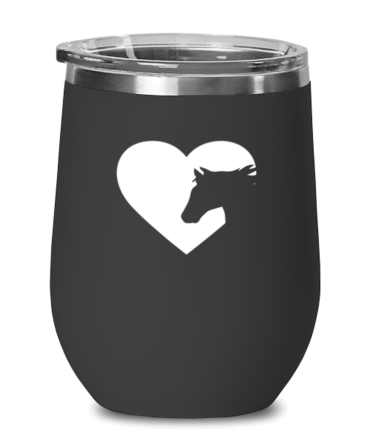 Wine Tumbler Stainless Steel Insulated Funny Horse heart Racer Horseback