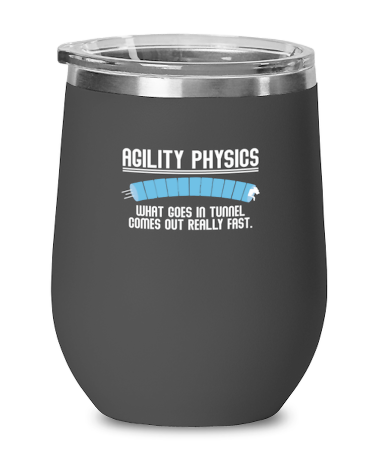 Wine Tumbler Stainless Steel Insulated Funny Agility Physics Dog Training Workout
