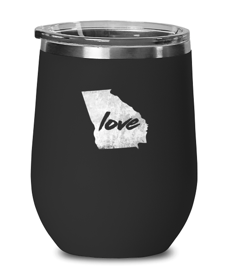 Wine Tumbler Stainless Steel Insulated  Funny Love State Map Town City