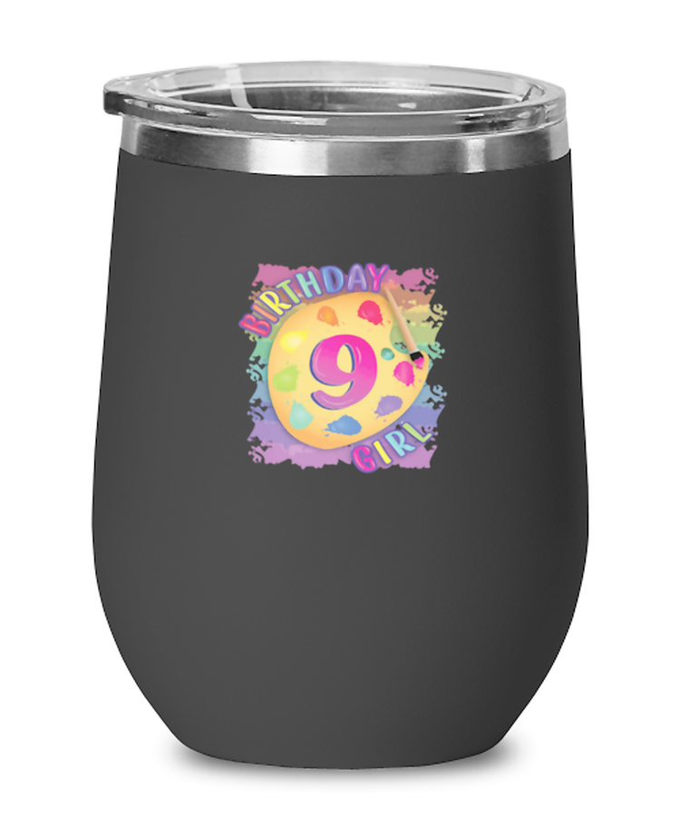 Wine Tumbler Stainless Steel Insulated Funny 9th birthday Kids Party
