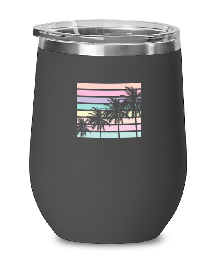 Wine Tumbler Stainless Steel Insulated Funny Palm Tree Tropica Nature