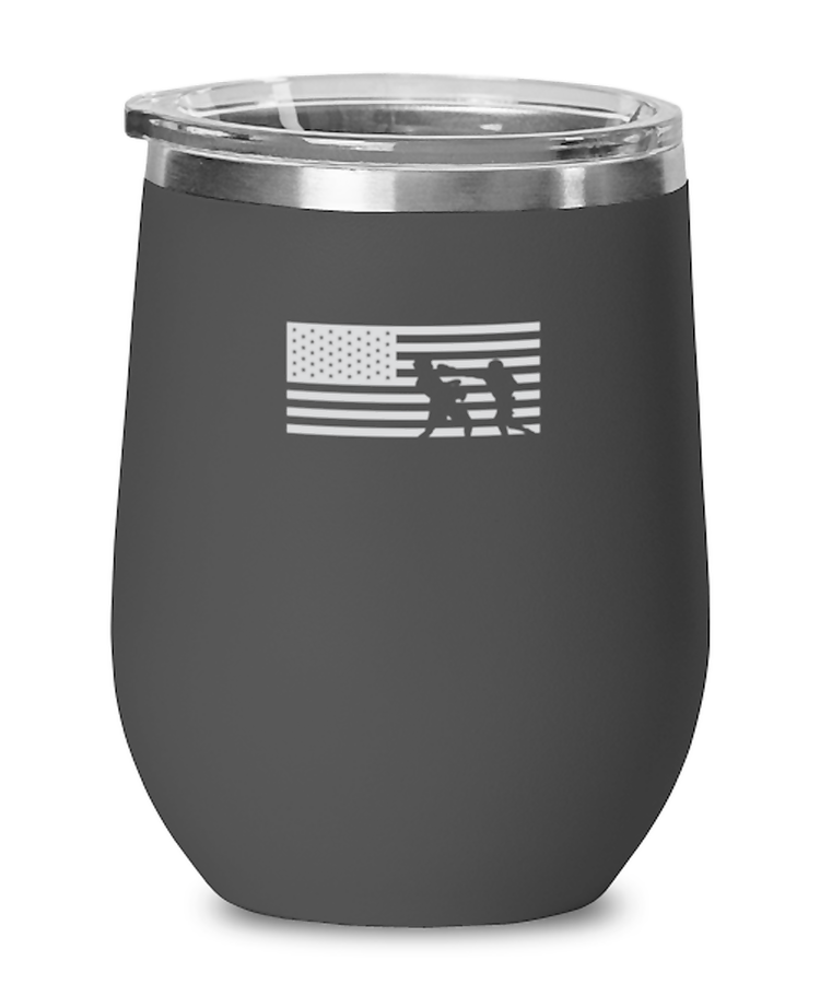 Wine Tumbler Stainless Steel Insulated Funny American flag Boxer