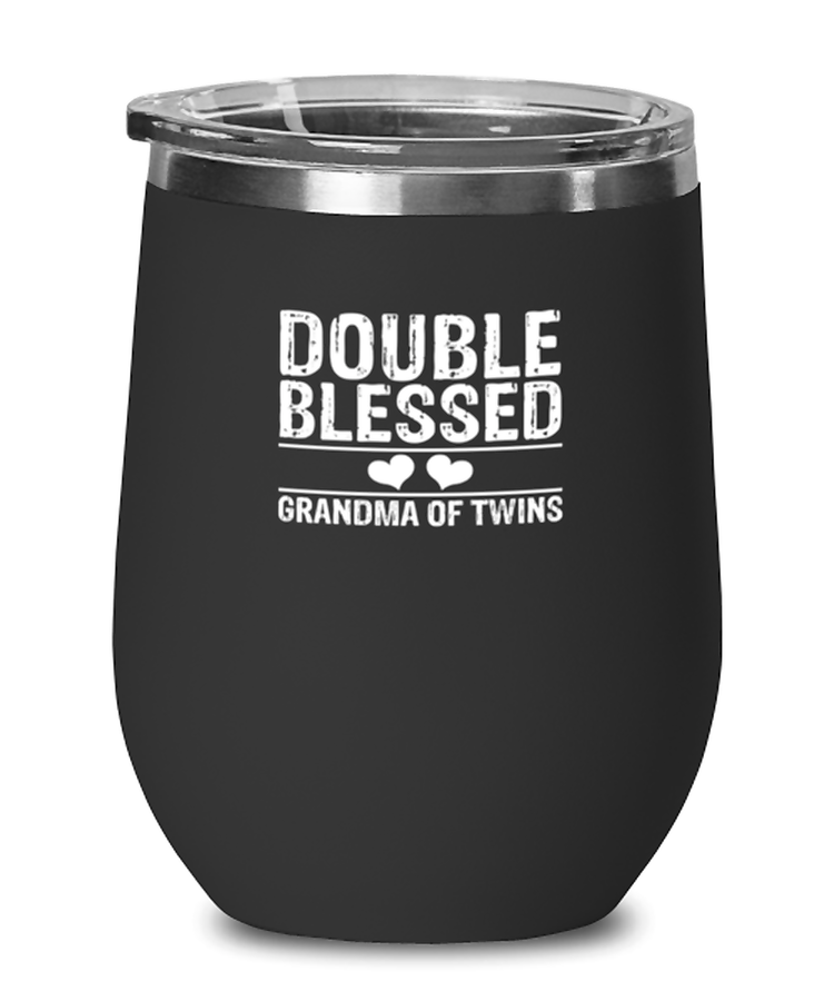 Wine Tumbler Stainless Steel Insulated  Funny Grandma Of Twin