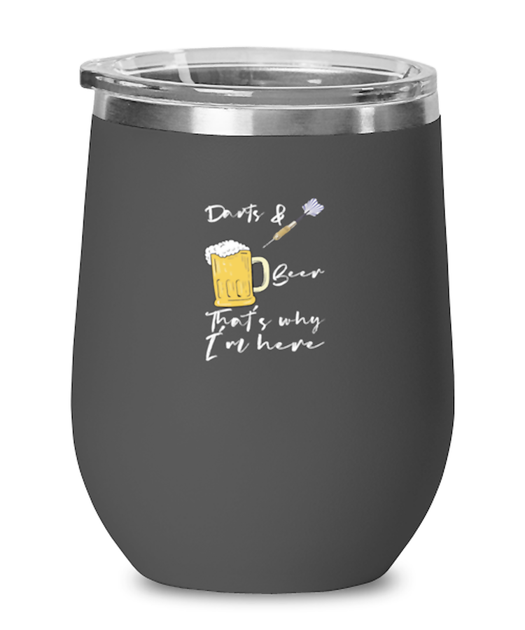 Wine Tumbler Stainless Steel Insulated Funny Darts & Beers