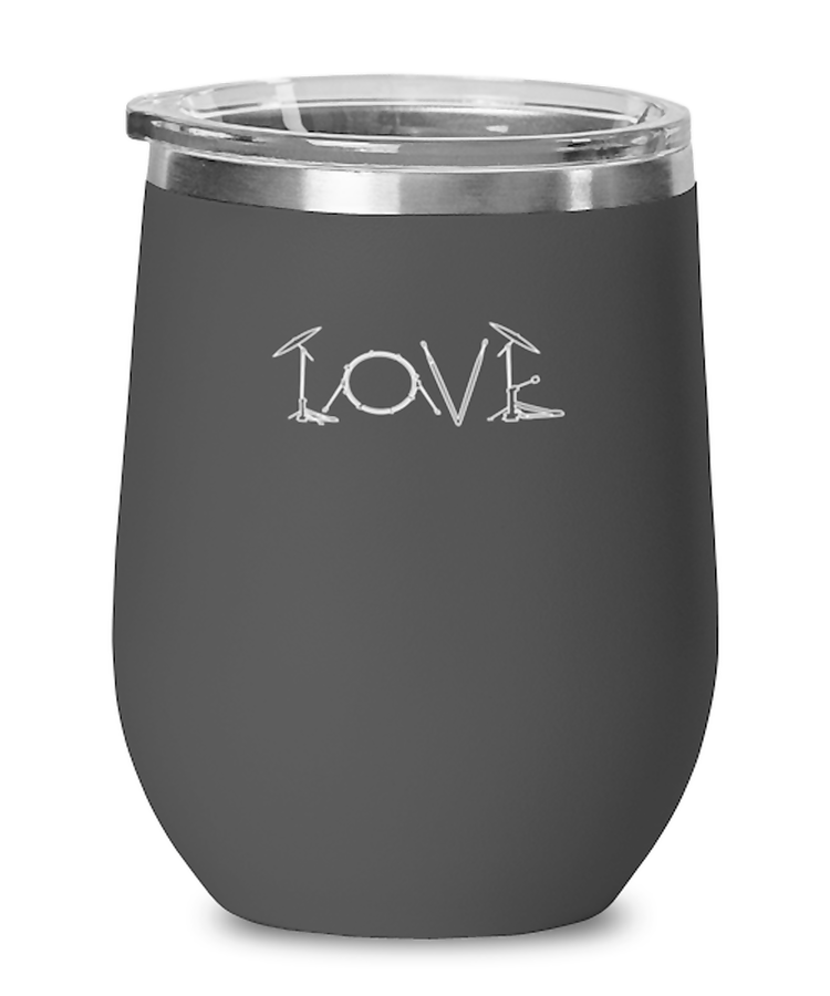 Wine Tumbler Stainless Steel Funny Drummer Love Drums