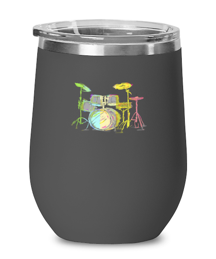 Wine Tumbler Stainless Steel Funny Drummer Love Drums