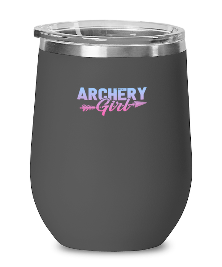Wine Tumbler Stainless Steel Insulated Funny Archery Girl Athlete