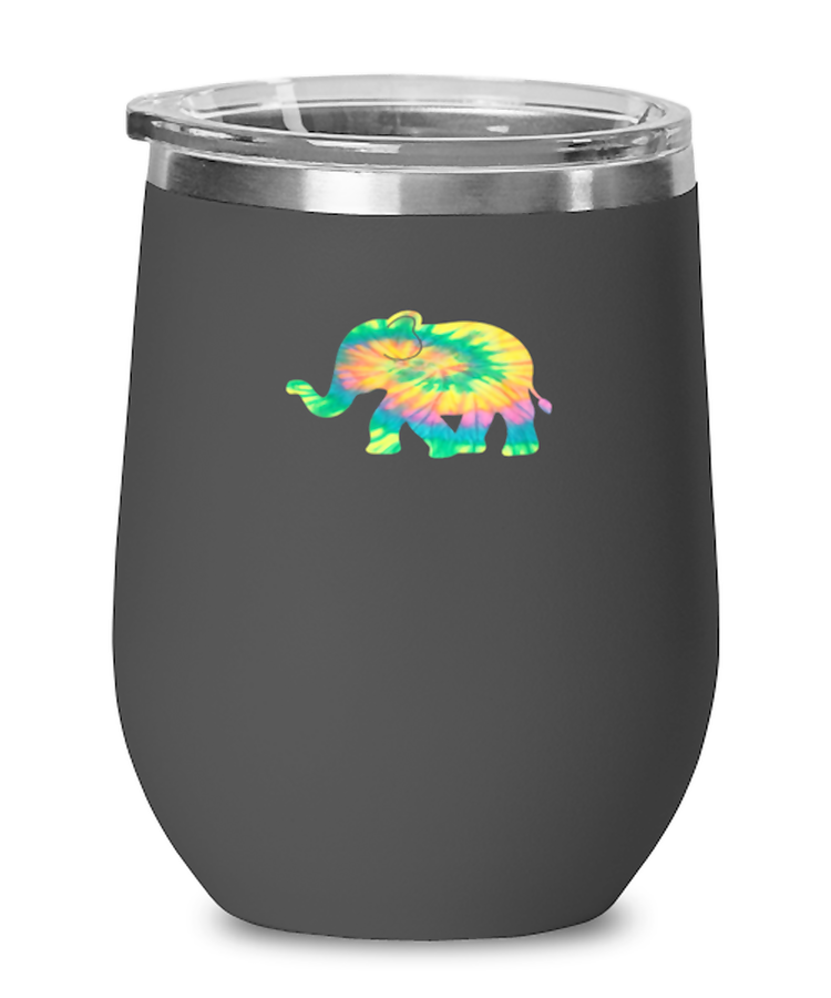 Tumbler Wine Iced Coffee Funny Elephant Tie Dyed