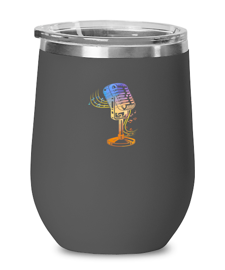 Wine Tumbler Stainless Steel Insulated Funny Microphone Music Note