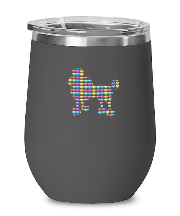 Wine Tumbler Stainless Steel Insulated  Funny Poodle Dog Hearts