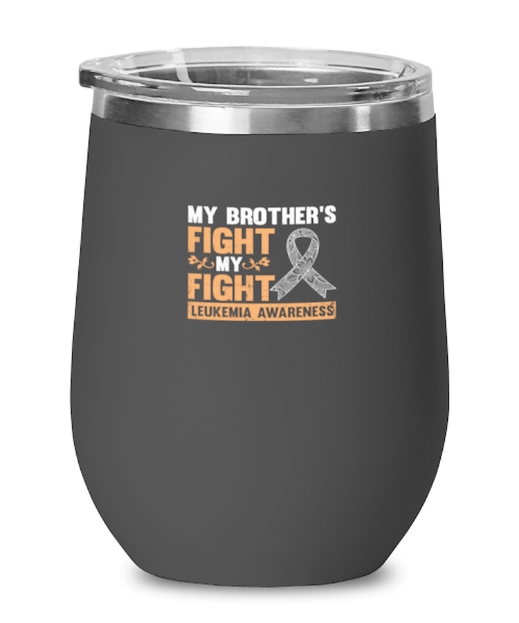 Wine Tumbler Stainless Steel Insulated Funny Leukemia Cancer Awareness