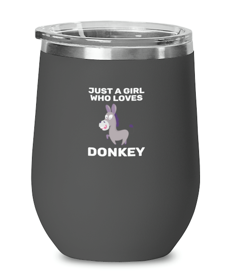 Wine Tumbler Stainless Steel Insulated Funny Just A Girl Who Loves Donkeys Horses