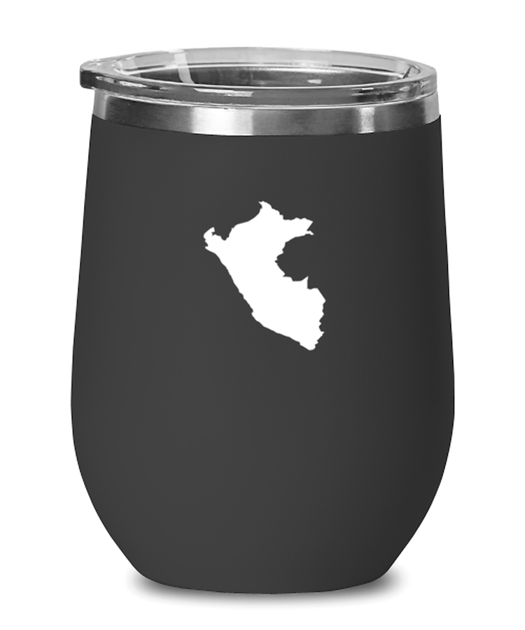 Wine Tumbler Stainless Steel Insulated Funny Peru Map Travel Country