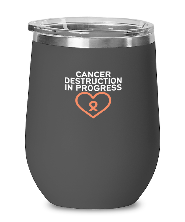 Wine Tumbler Stainless Steel Insulated Funny Cancer Destruction In Progress