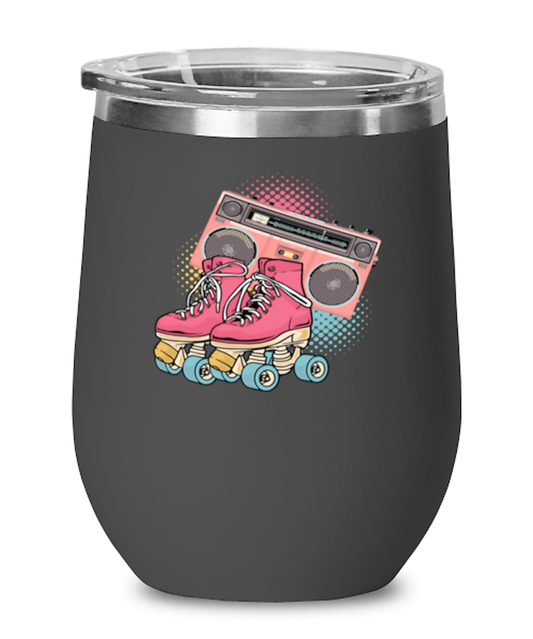 Wine Tumbler Stainless Steel Insulated Funny Roller Skates Boom Box