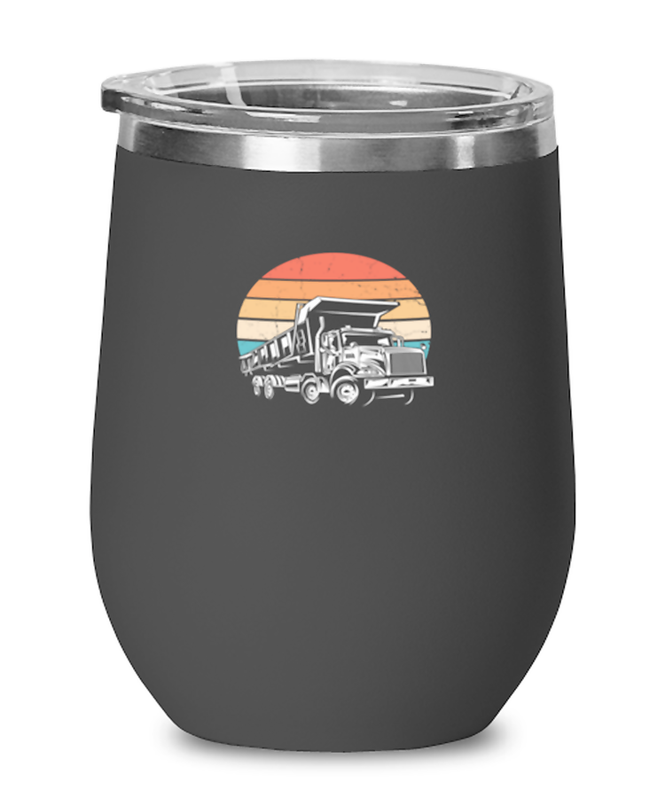 Wine Tumbler Stainless Steel Insulated Funny Dump Truck Construction Trucks