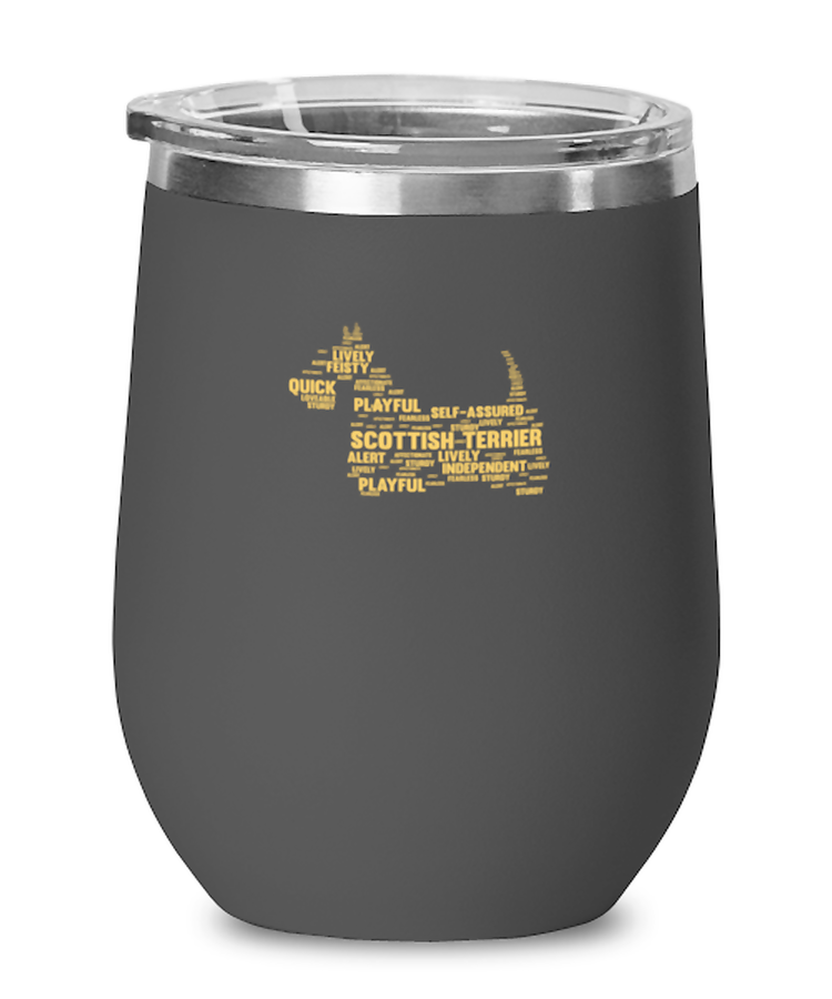 Wine Tumbler Stainless Steel Insulated Funny Scottish Terrier Dog Doggie