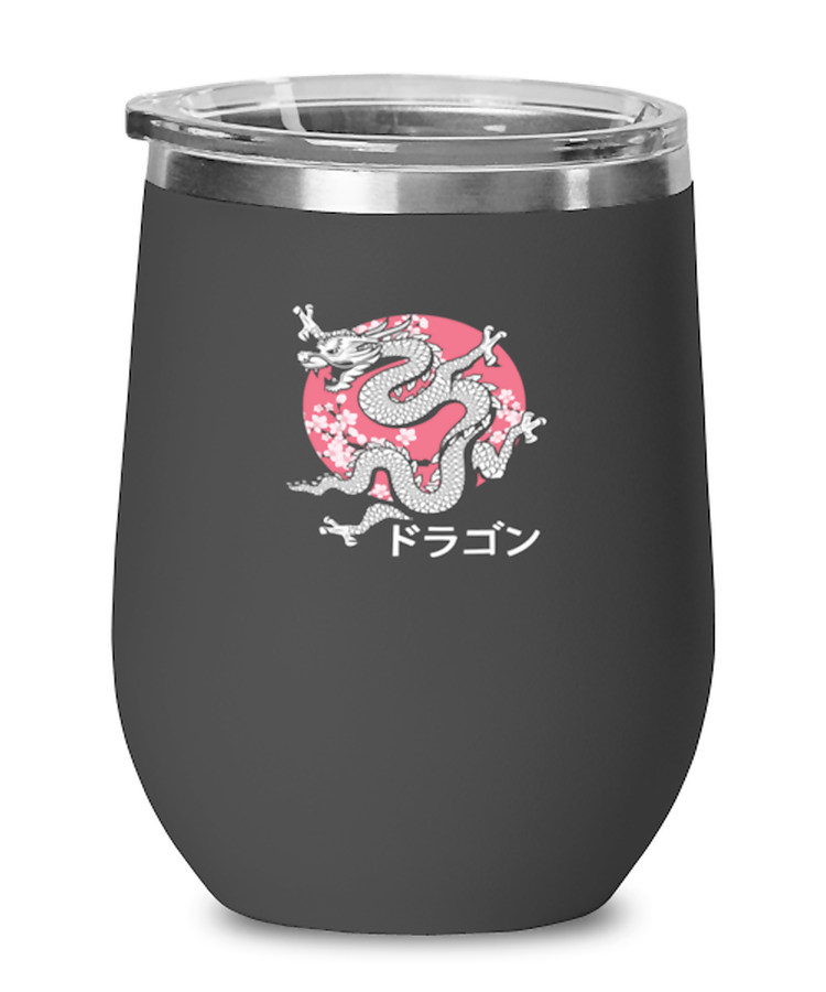 Wine Tumbler Stainless Steel InsulatedFunny Japanese Dragon Kanji