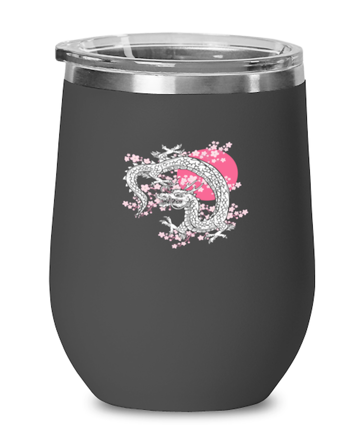 Wine Tumbler Stainless Steel InsulatedFunny Dragon Kanji Japanese