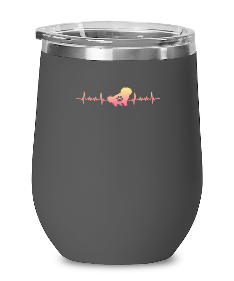 Wine Tumbler Stainless Steel InsulatedFunny Heartbeat Fur Dog Animal