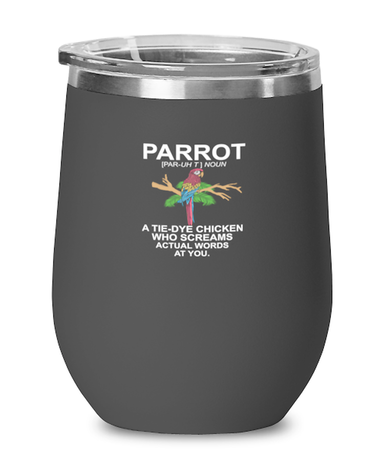 wine Tumbler Stainless Steel Insulated Funny Parrot macaw Bird