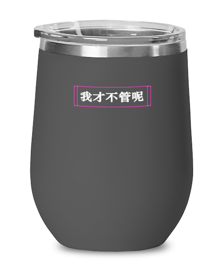 wine Tumbler Stainless Steel Insulated Funny I Don't Care in Mandarin China