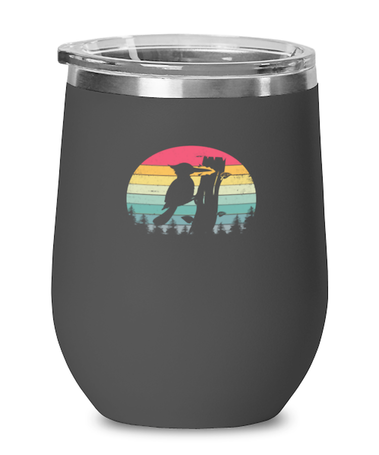 wine Tumbler Stainless Steel Insulated Funny Woodpecker Bird zoologists