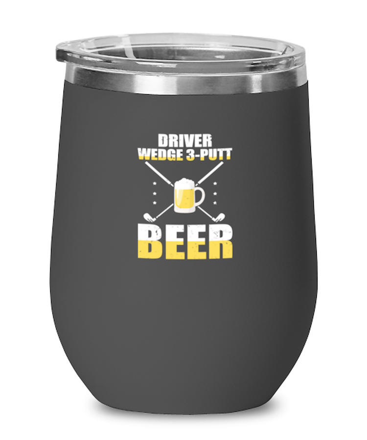 Wine Glass Tumbler Stainless Steel  Funny Driver Wedge 3-puut Beer