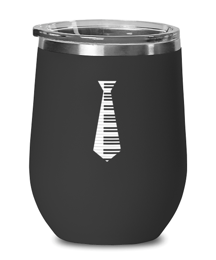 Wine Glass Tumbler Stainless Steel Funny Piano Neck Tie