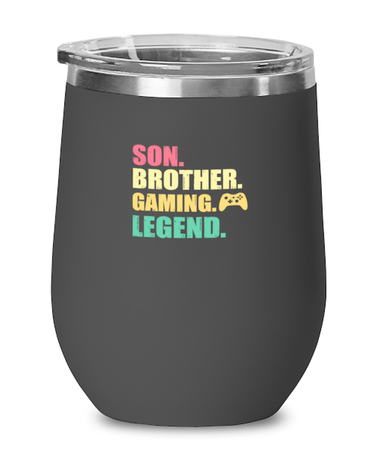 Wine Glass Tumbler Stainless Steel Funny Son Brother Gaming Legend