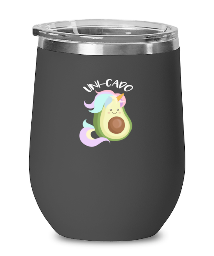 Wine Glass Tumbler Stainless Steel Funny  Uni-Cado Avocados