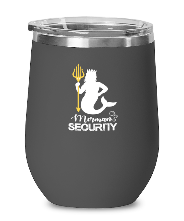 Wine Glass Tumbler Stainless Steel Funny  Merman Security