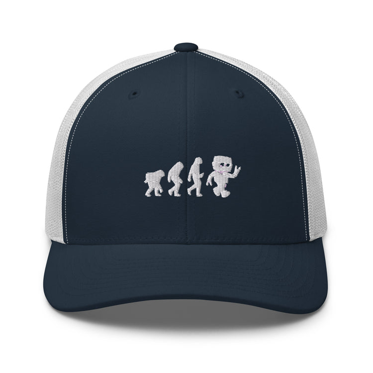 Trucker Cap Novelty Mechanical Transformation Robotlike Cyborg Lover Hilarious Artificial Intelligence Genetics Fan