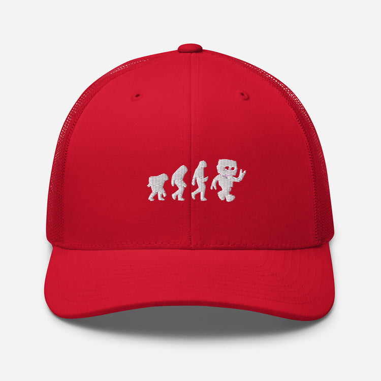 Trucker Cap Novelty Mechanical Transformation Robotlike Cyborg Lover Hilarious Artificial Intelligence Genetics Fan