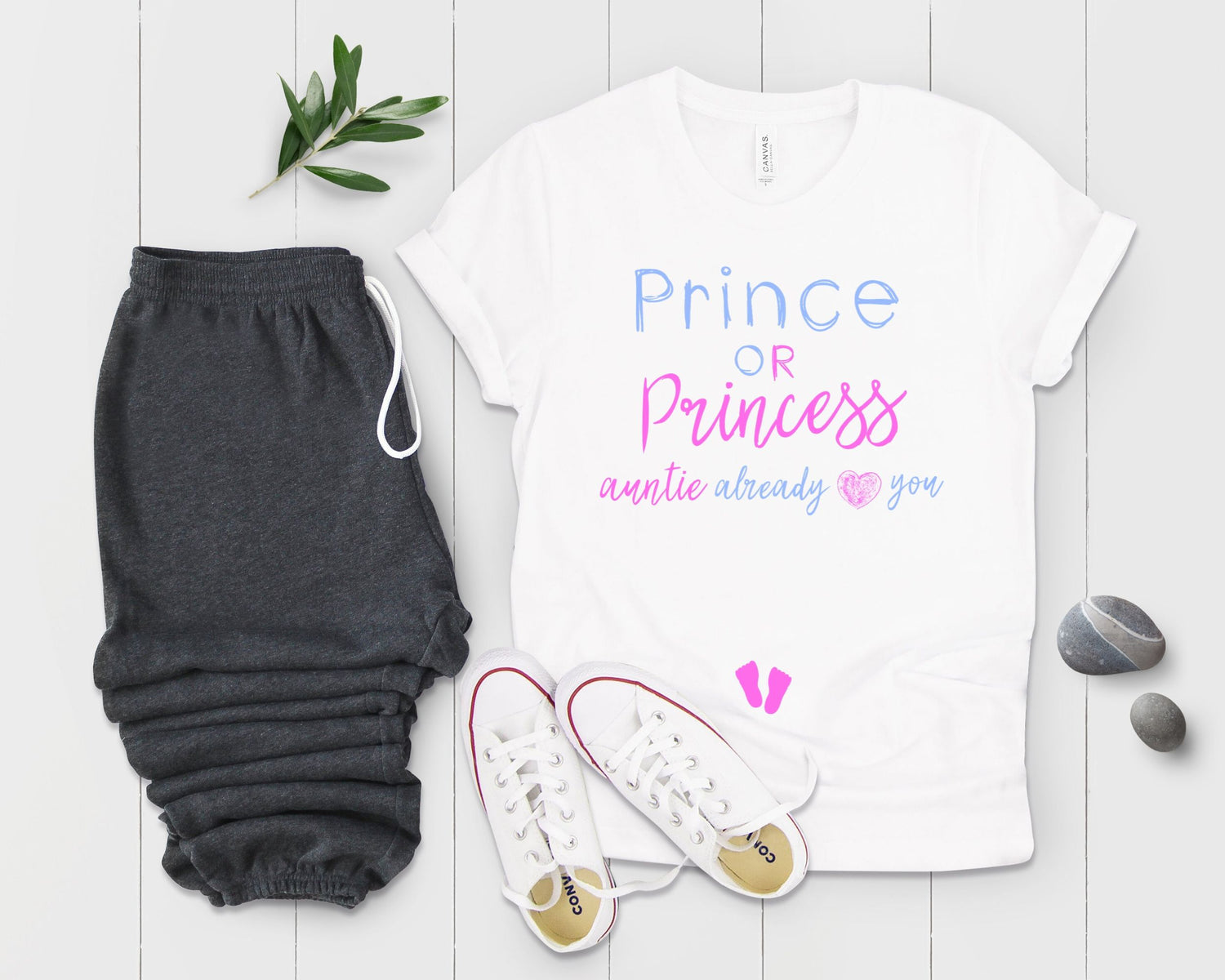 Prince Or Princes Auntie Already Loves You Gender Reveal Shirt - Teegarb
