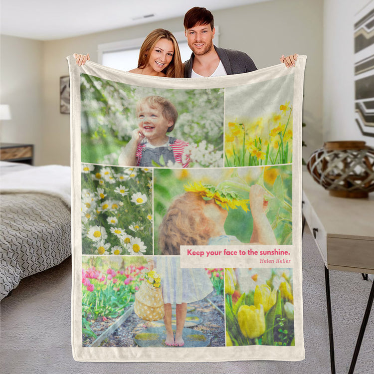 Personalized Photo Collage Name Blanket
