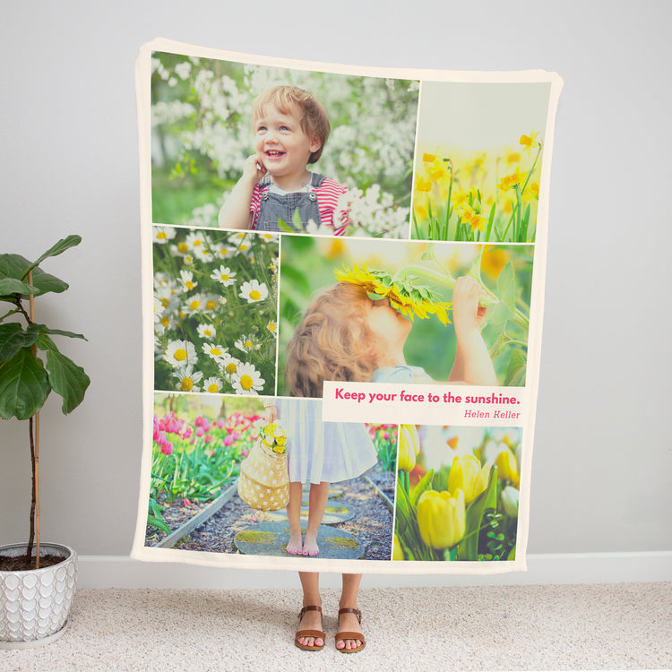 Personalized Photo Collage Name Blanket