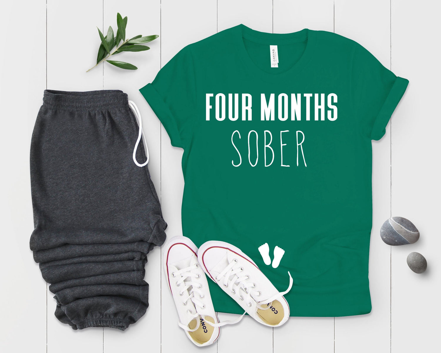 Four Months Sober Future Mom Baby Bump Shirt - Teegarb